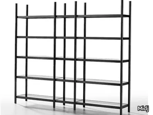 SIENA - Open modular wood and glass bookcase _ Midj