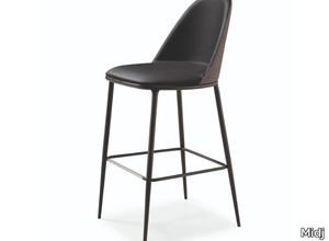 LEA H75 - Leather barstool with back _ Midj