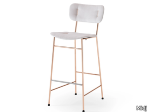 PIUMA H75 M TS - High fabric stool with back _ Midj