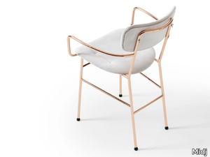 PIUMA P M TS - Fabric chair with armrests and metal frame _ Midj