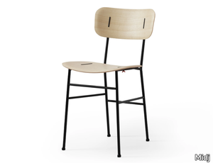 PIUMA S M LG - Wooden chair with metal frame _ Midj