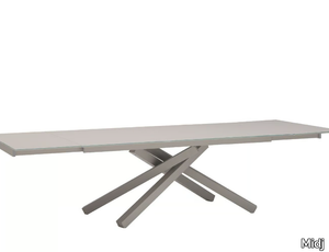 PECHINO - Extending rectangular glass and steel table _ Midj