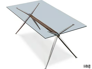 BRIOSO - Rectangular glass dining table _ Midj