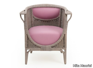 ANGELINA - Woven wicker easy chair with armrests _ Mila Maurizi