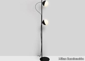 HALF 6742+4777 - LED reading steel floor lamp _ Milan Iluminación