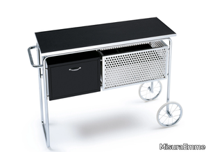 AR1 - Steel and wood bar cabinet with casters _ MisuraEmme