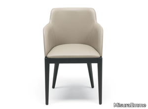 CLEÒ - Upholstered leather chair with armrests _ MisuraEmme