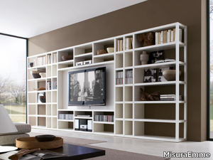 CROSSING - Open bookcase with TV stand _ MisuraEmme