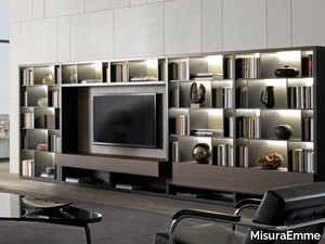 CROSSING - Wooden TV wall system with integrated lighting _ MisuraEmme