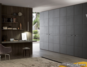 LONDON - Eco-leather wardrobe with coplanar doors _ MisuraEmme