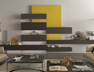 TAO - Sectional wall-mounted wooden storage wall _ MisuraEmme