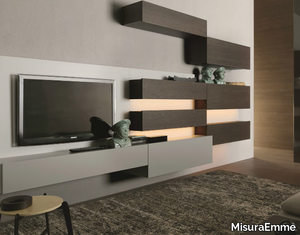 TAO - Sectional wall-mounted wooden storage wall _ MisuraEmme