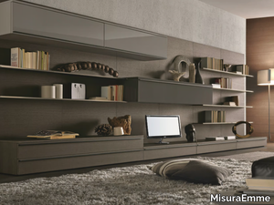 TAO - Sectional wall-mounted wooden storage wall _ MisuraEmme