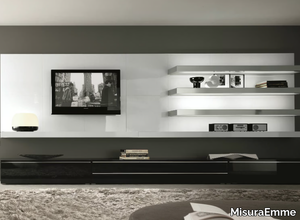 TAO - Sectional wall-mounted wooden storage wall _ MisuraEmme