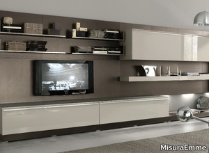 TAO - Sectional wall-mounted wooden storage wall _ MisuraEmme