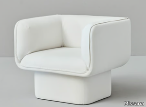 BLOCK - Fabric armchair with armrests _ Missana