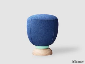 TOADSTOOL SMALL - Upholstered fabric pouf with wooden base _ Missana