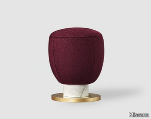 TOADSTOOL SMALL - Upholstered fabric pouf with marble base _ Missana