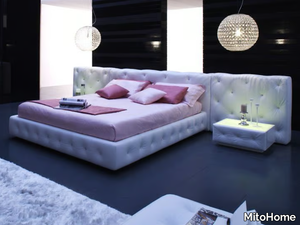 AURIGA - Leather bed with tufted headboard _ MitoHome