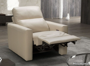 VERA - Recliner leather armchair with headrest _ MitoHome