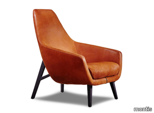 ENZO - Leather armchair with armrests _ Montis