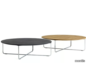 FLINT - Low oval wooden coffee table _ Montis