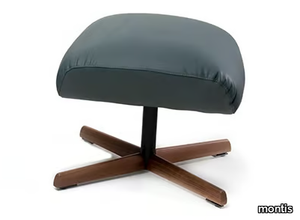 GEORGE - With 4-spoke base upholstered leather footstool _ Montis