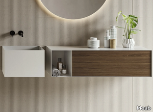 ZERO20 - Wall-mounted plate vanity unit with doors _ Moab