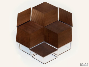 ESAGONO - Hexagonal walnut coffee table _ Mobi