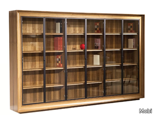 METROPOLITAN - Open wood and glass bookcase _ Mobi