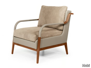 NORWAY - Leather armchair with armrests _ Mobi