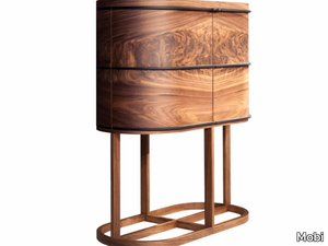 ARIA - Wood veneer bar cabinet with integrated lighting _ Mobi