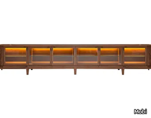 MANHATTAN - Low wood and glass TV cabinet _ Mobi