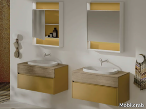 MOOD 11 - Wall-mounted HPL vanity unit with drawers _ Mobilcrab