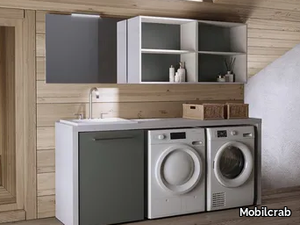 EASY 11 - Sectional laundry room cabinet with sink for washing machine _ Mobilcrab