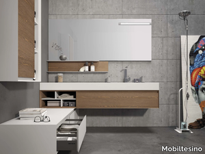 LU.38 - Wall-mounted elm vanity unit _ Mobiltesino