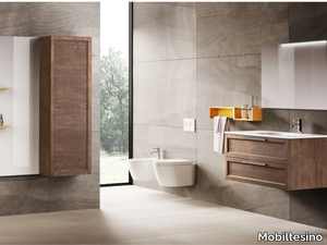 R11 - Wall-mounted ash vanity unit with drawers _ Mobiltesino