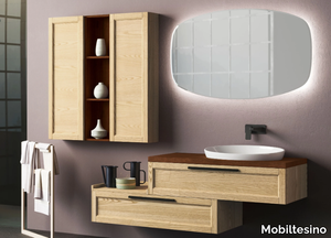 R13 - Wall-mounted ash vanity unit with drawers _ Mobiltesino