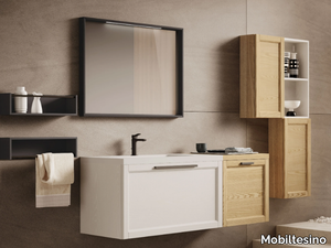 R16 - Wall-mounted ash vanity unit with drawers _ Mobiltesino