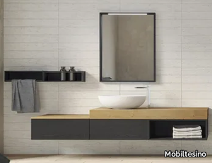 UR35 - Wall-mounted vanity unit with mirror _ Mobiltesino