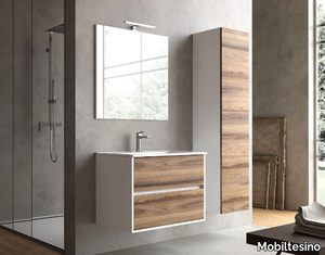 K94 - Wall-mounted laminate vanity unit with drawers _ Mobiltesino