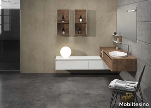 LU.54 - Corner oak vanity unit _ Mobiltesino