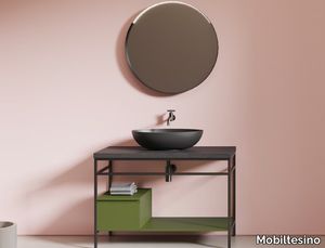 UR44 - Aluminium and wood console sink _ Mobiltesino