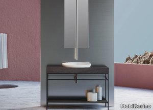 UR49 - Aluminium and wood console sink _ Mobiltesino