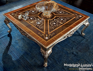 12627 - Low square solid wood coffee table _ Modenese Luxury Interiors