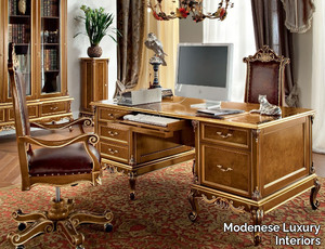 12303 - Rectangular solid wood office desk with drawers _ Modenese Luxury Interiors