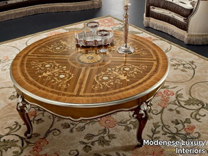 13645 - Low round wooden coffee table _ Modenese Luxury Interiors