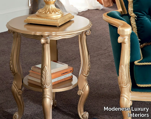 13648 - Round side table with integrated magazine rack _ Modenese Luxury Interiors