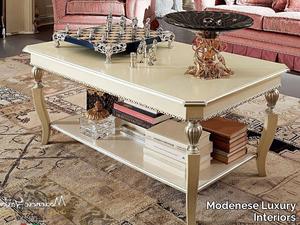 13652 - Rectangular coffee table for living room with integrated magazine rack _ Modenese Luxury Interiors