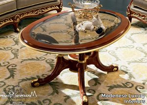 13654 - Oval low coffee table for living room _ Modenese Luxury Interiors